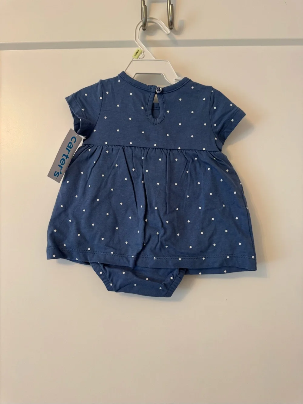 Carter's Navy Polka Dot Cherry Romper